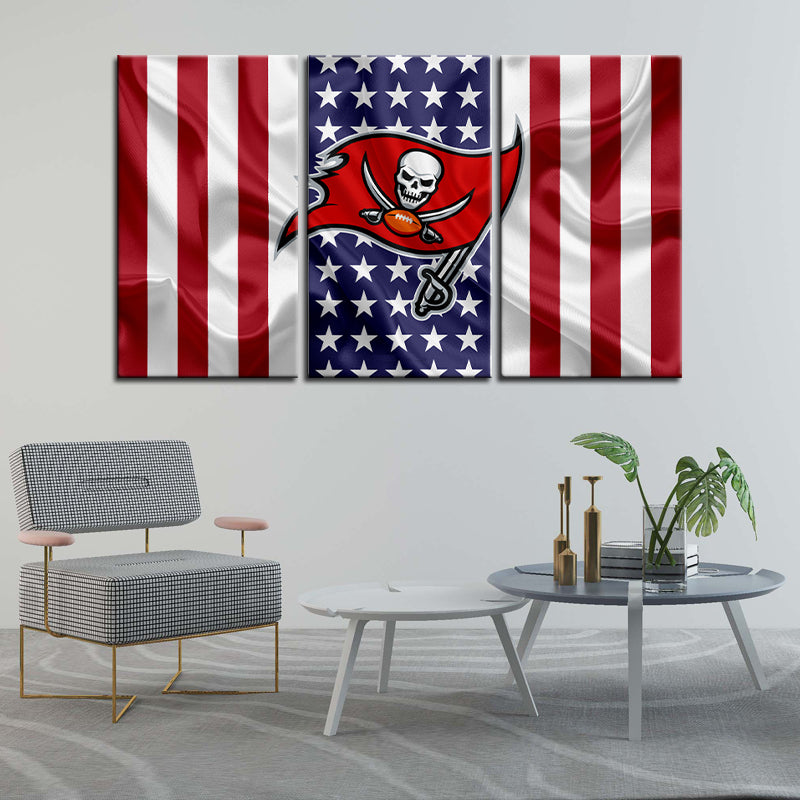Tampa Bay Buccaneers American Flag Look Wall Canvas