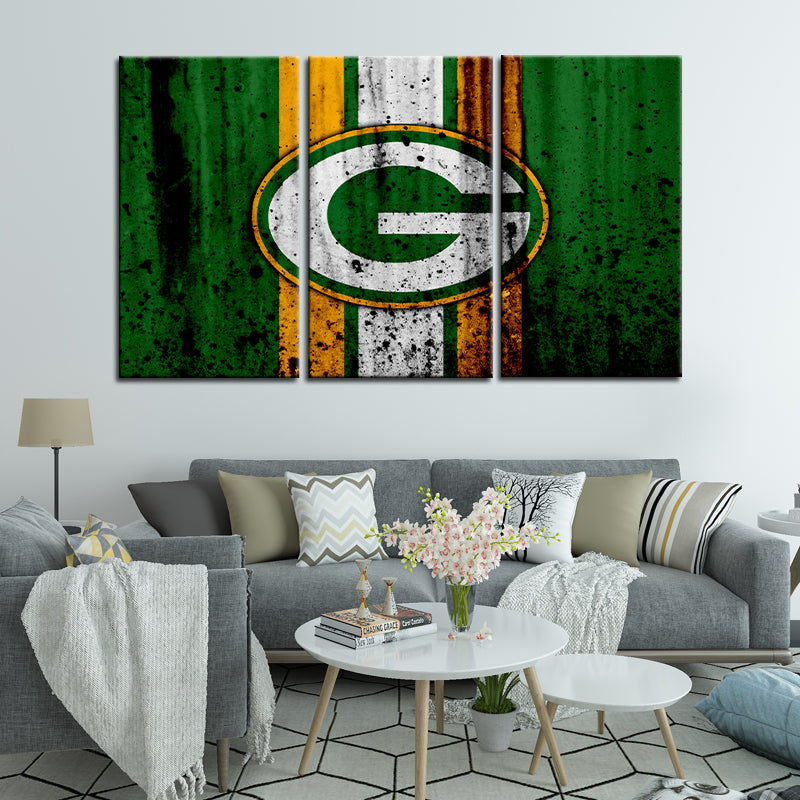 Green Bay Packers Rough Sign Wall Canvas