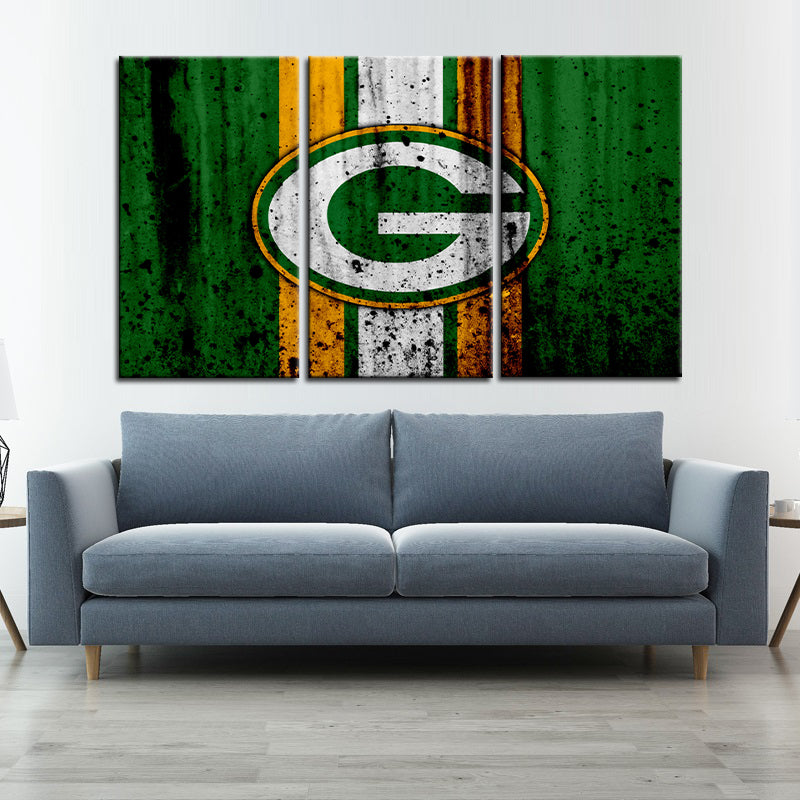 Green Bay Packers Rough Sign Wall Canvas