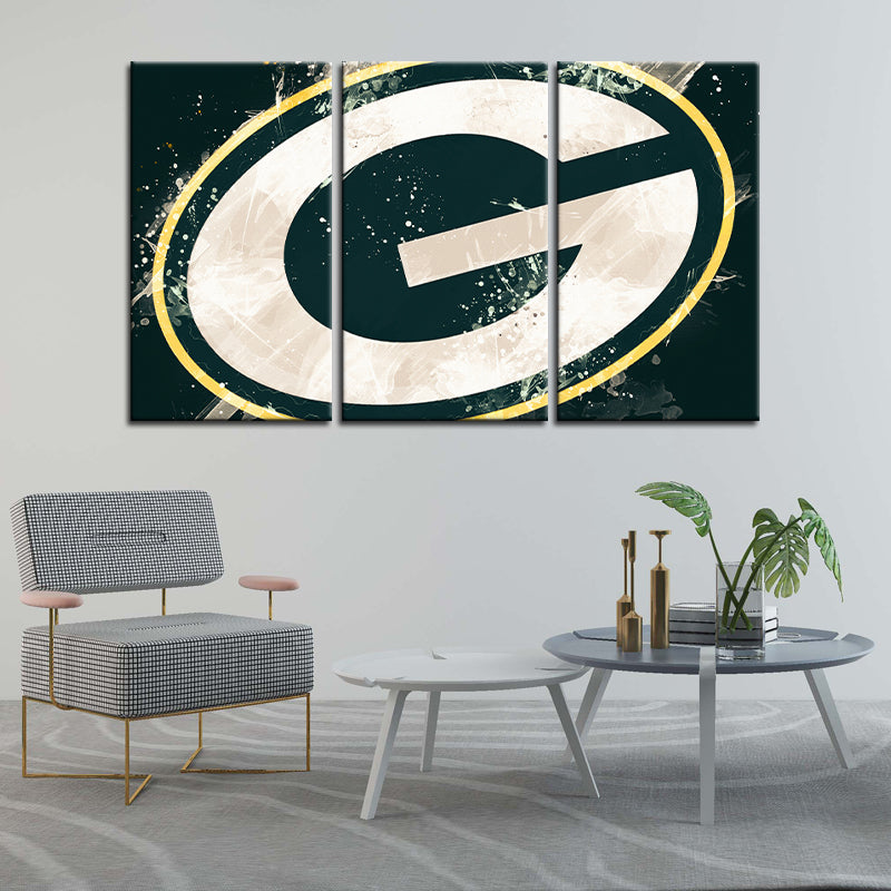 Green Bay Packers Paint Splash Wall Canvas