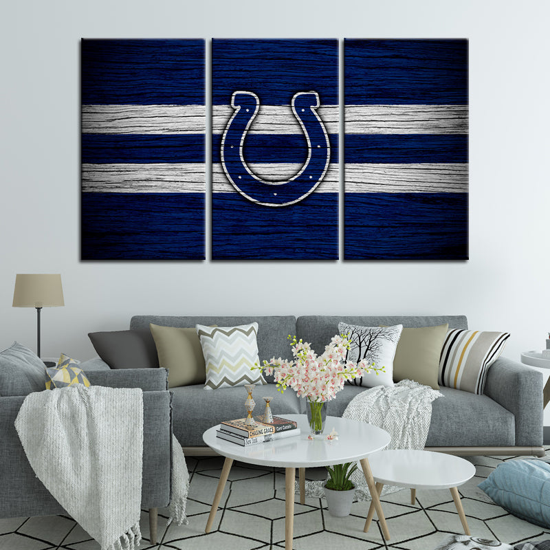 Indianapolis Colts Wooden Look Wall Canvas