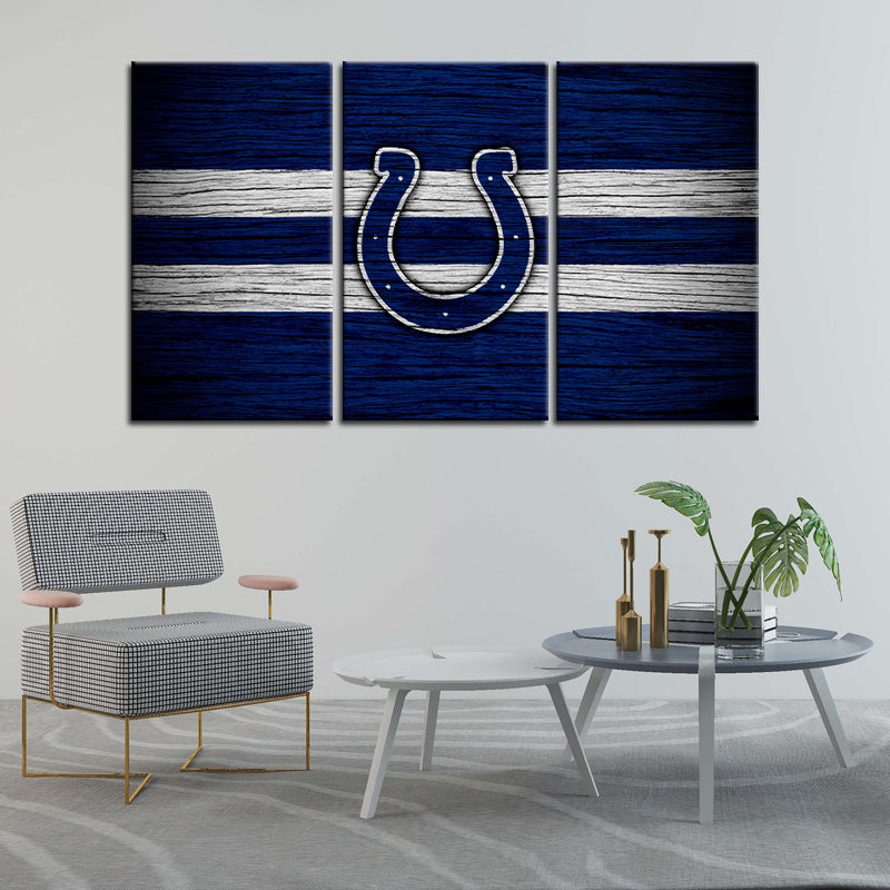 Indianapolis Colts Wooden Look Wall Canvas