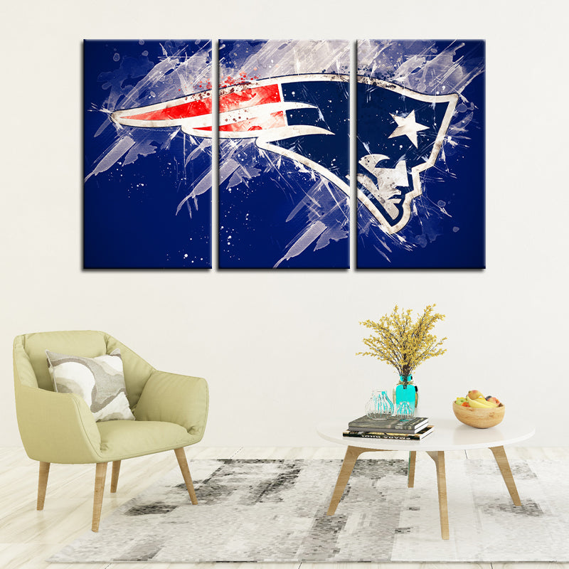 New England Patriots Paint Splash Wall Canvas