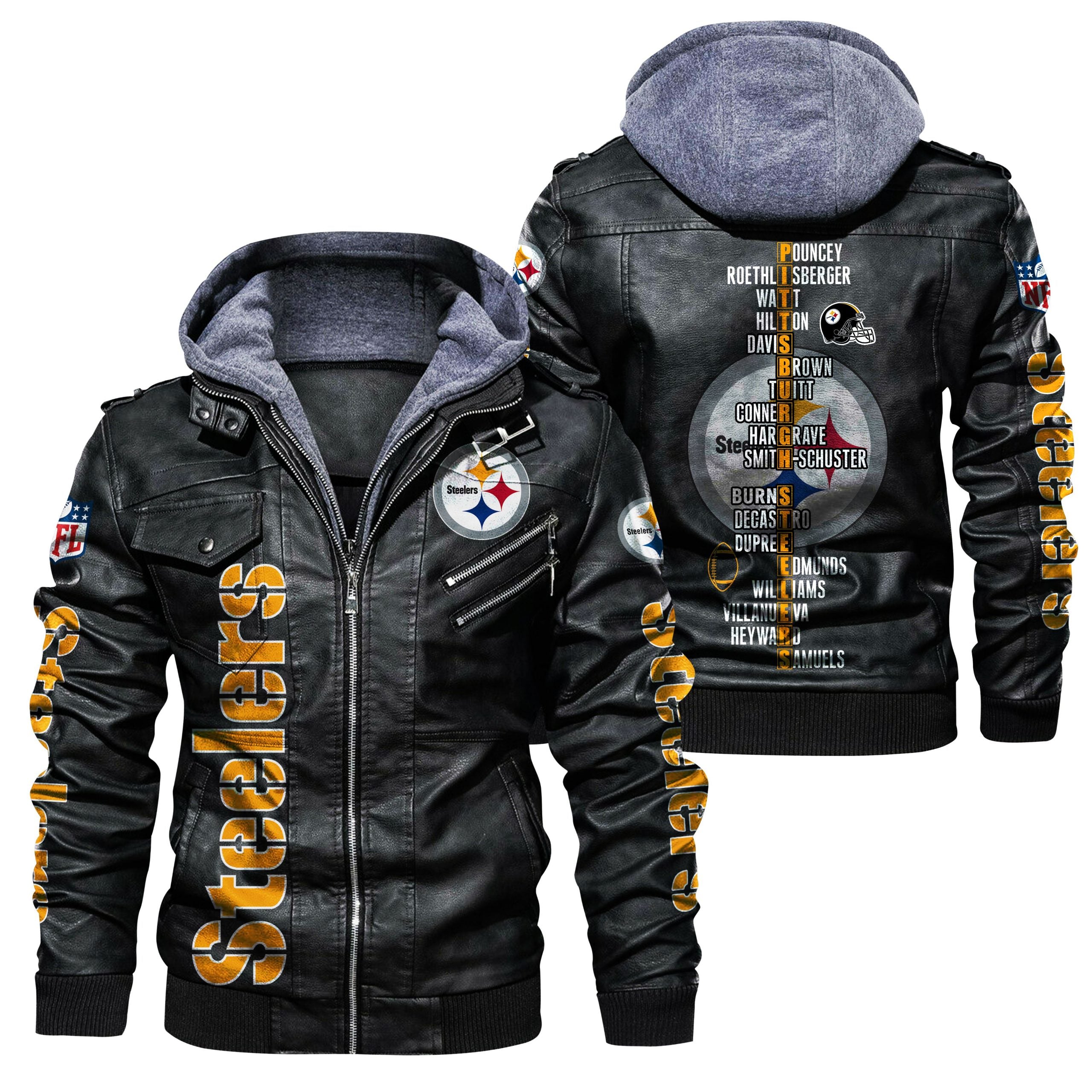 Pittsburgh Steelers Casual Leather Jacket