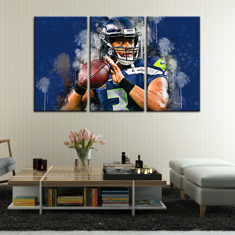 Russell Wilson Seattle Seahawks Wall Art Canvas