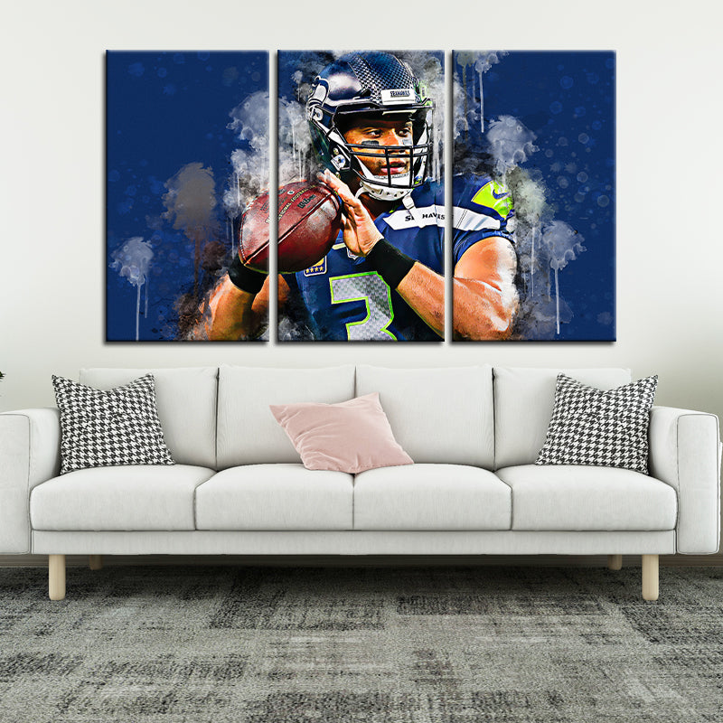 Russell Wilson Seattle Seahawks Wall Art Canvas