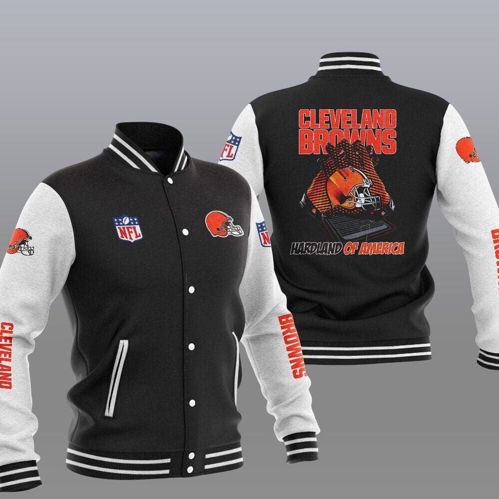 Cleveland Browns Casual 3D Letterman Jacket – SportsDexter