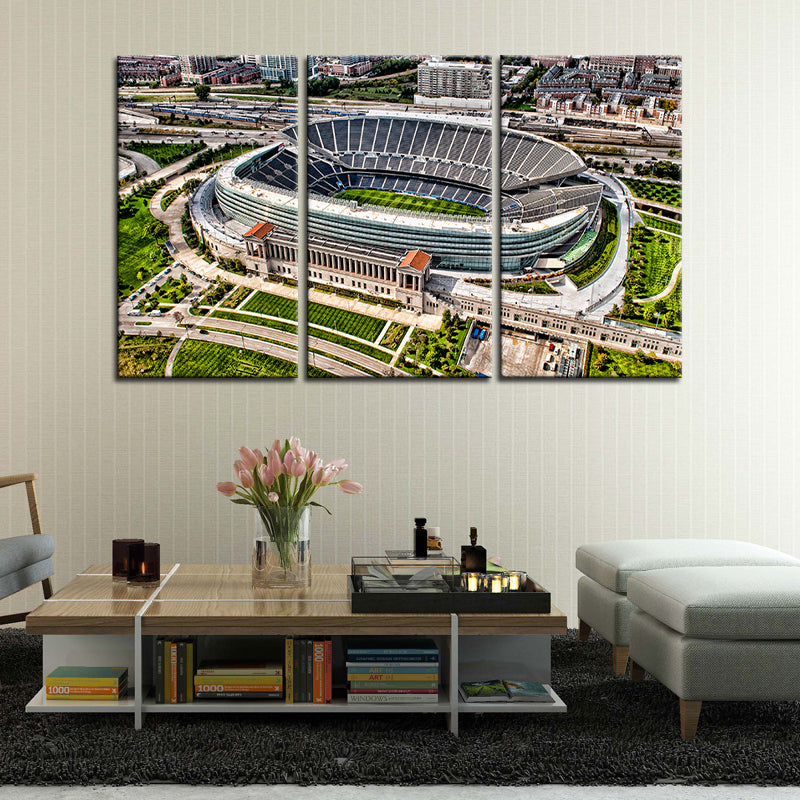 Chicago Bears Stadium From Above Wall Canvas