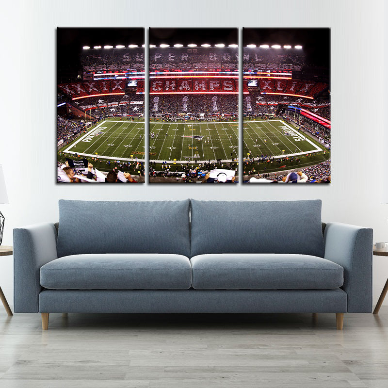 New England Patriots Stadium Superbowl Wall Canvas