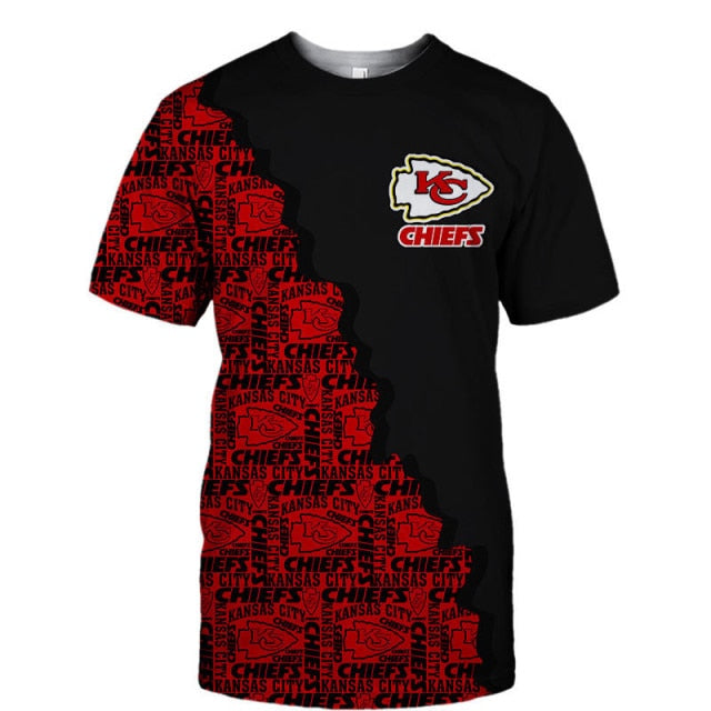 NFL Team Apparel Youth Kansas City Chiefs Cross Pattern Red T-Shirt