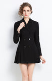 Long Sleeves Button Up Mini Dress Coat with Pocket