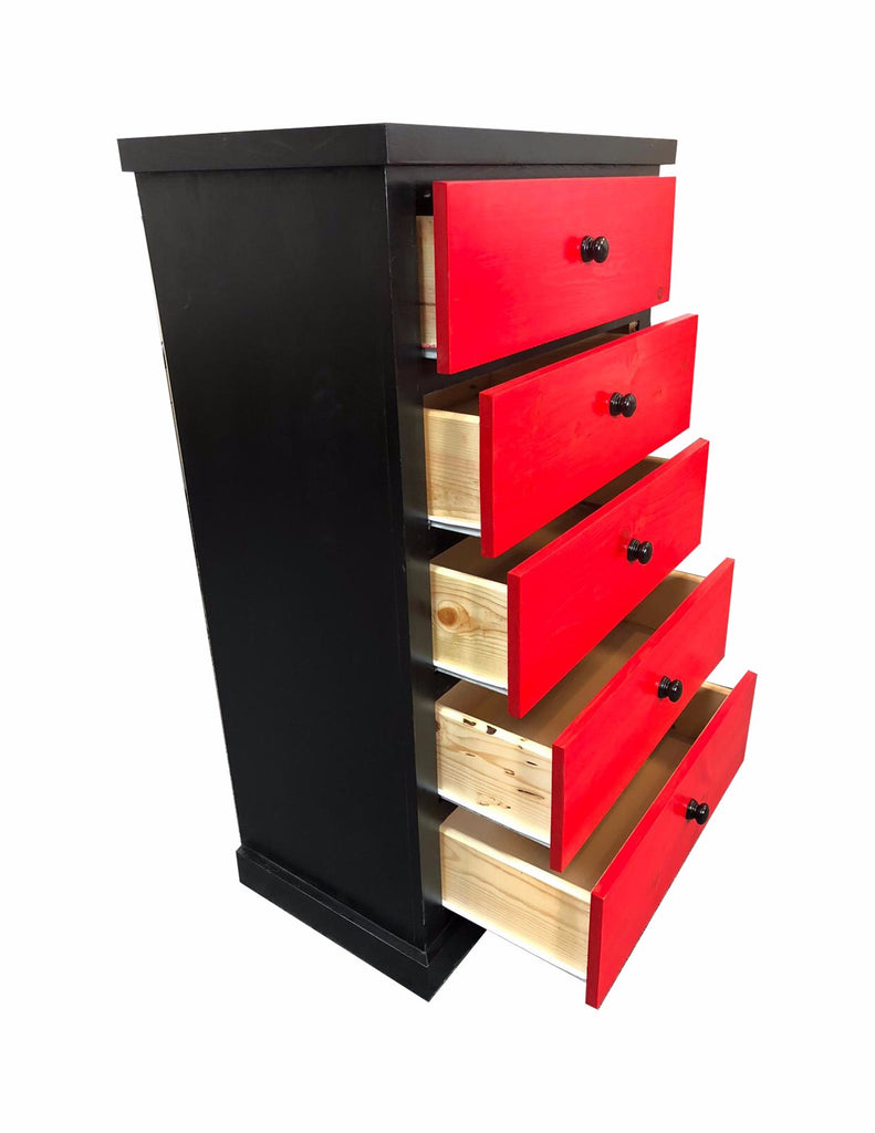 Toro Black Dresser With Red Drawers Arza Goods