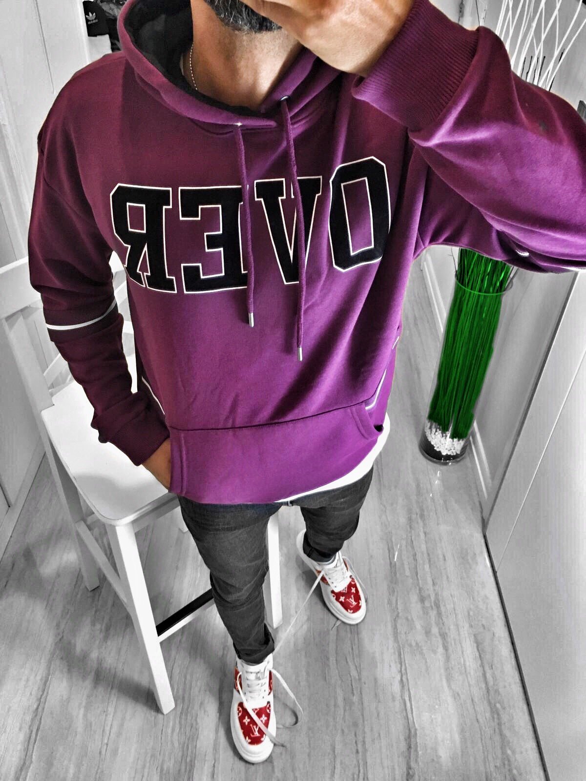 purple hoodie streetwear