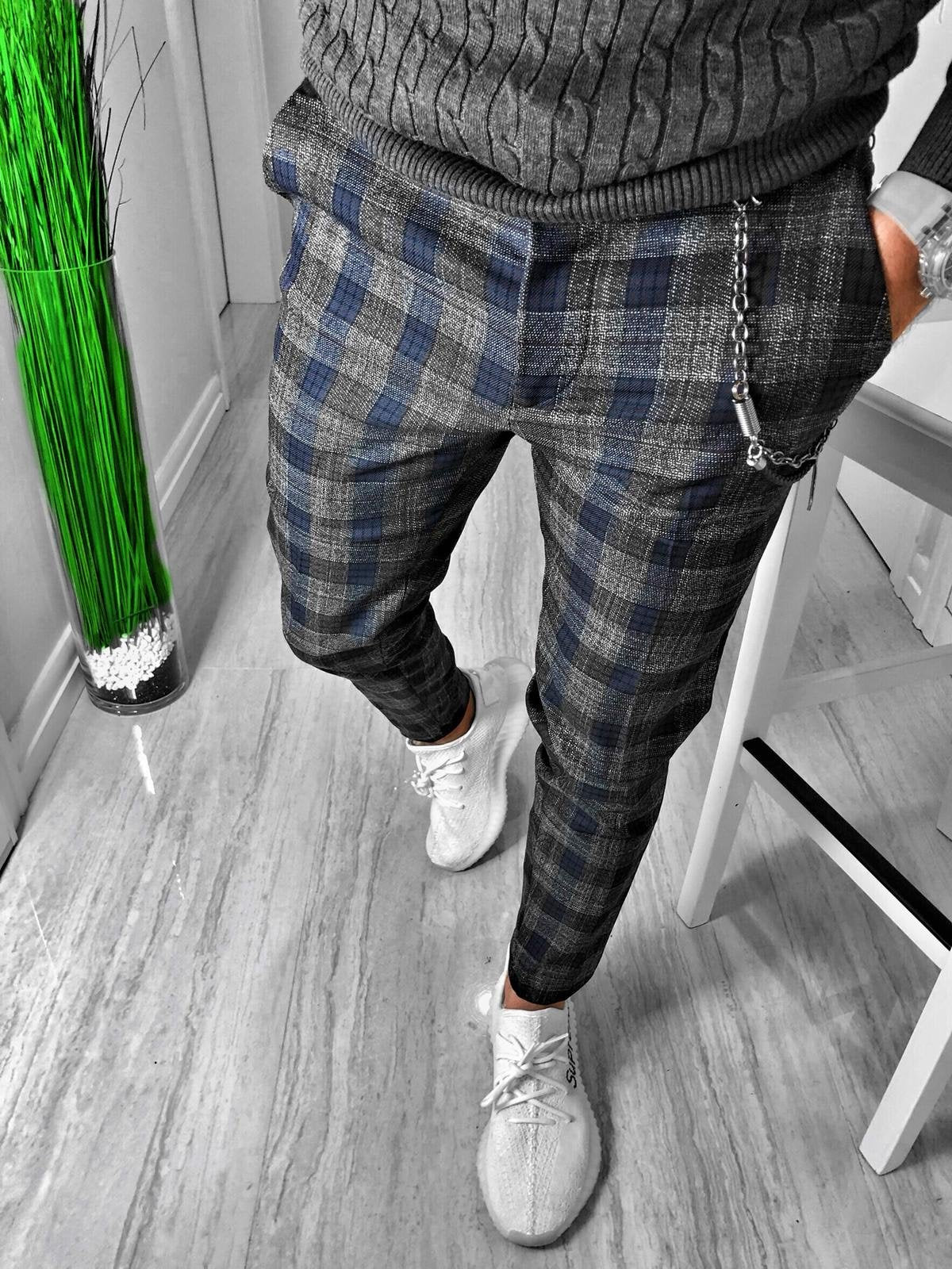 checkered jogging pants