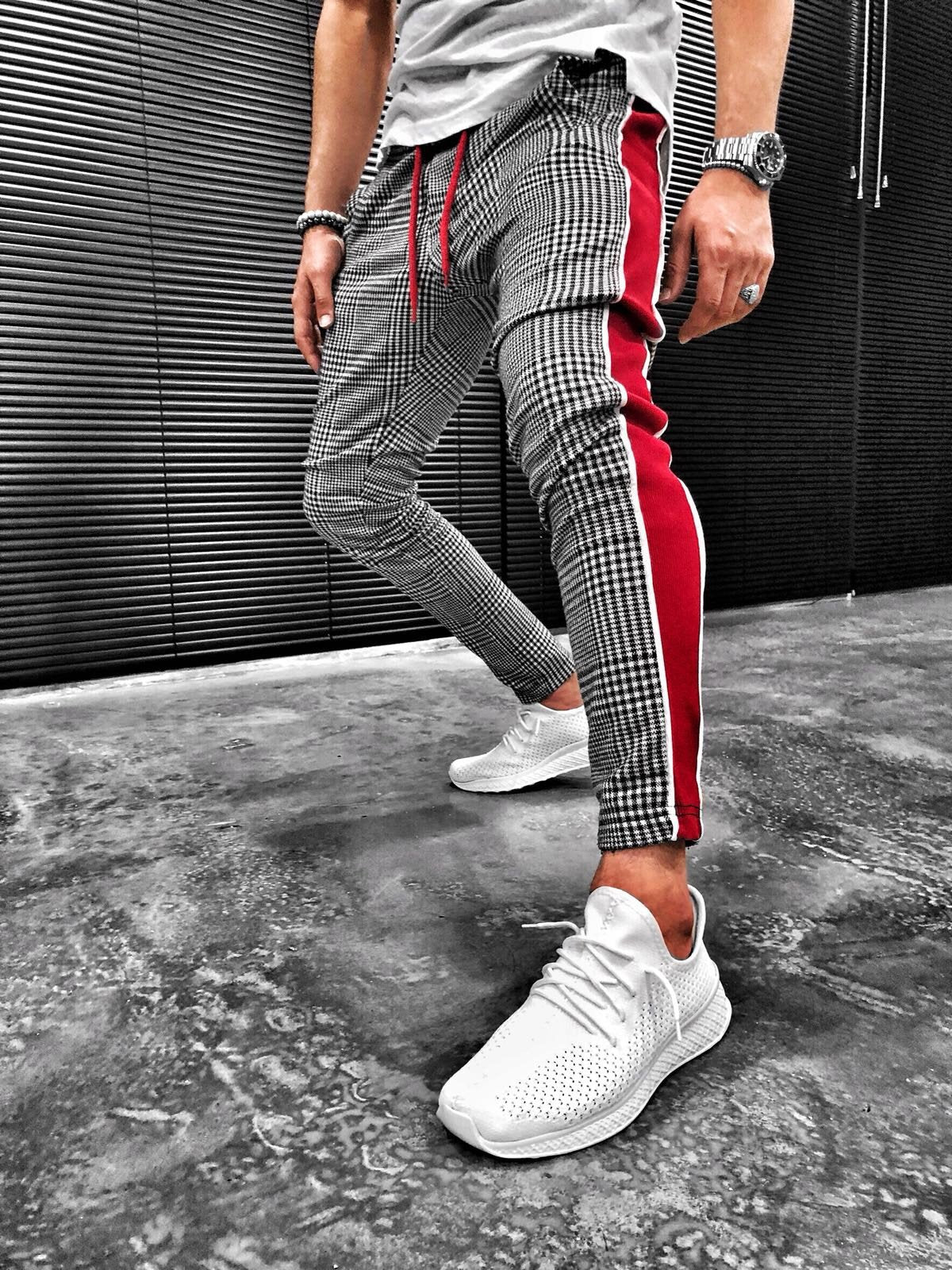 checkered mens joggers