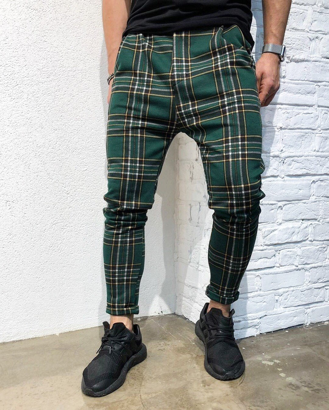 checkered jogging pants