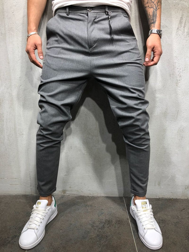 Gray Roll Up Ankle Casual Pant 4030 