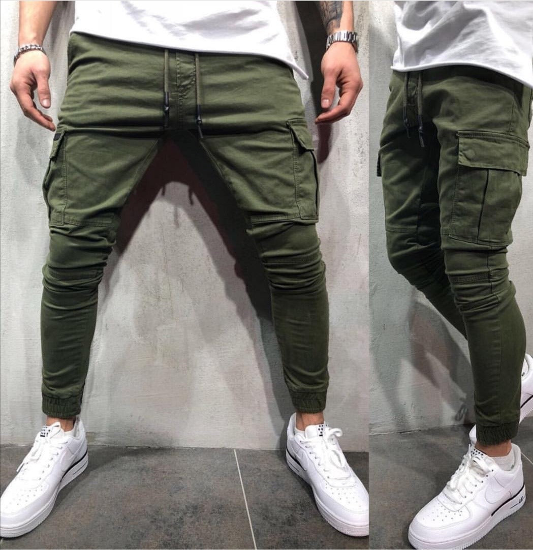 denim cargo joggers mens