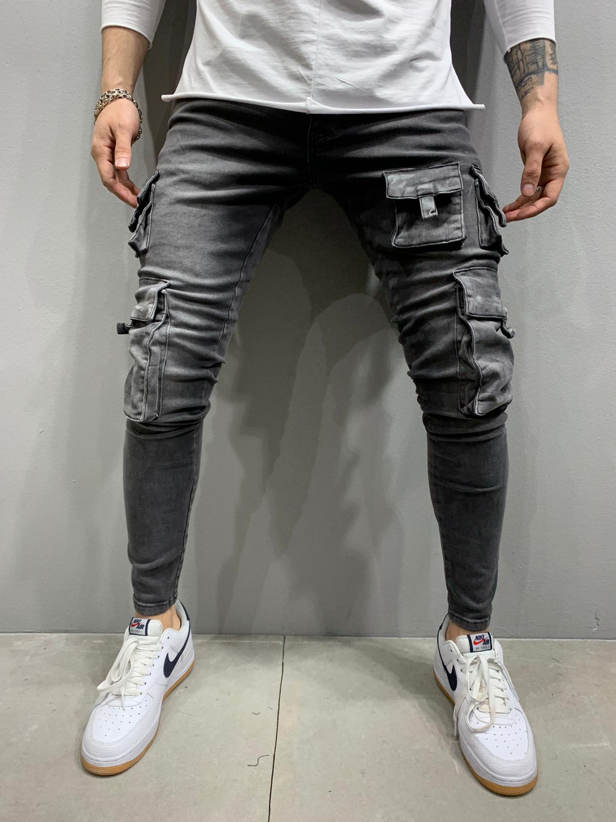 Sneakerjeans Black Cargo Skinny Jeans 