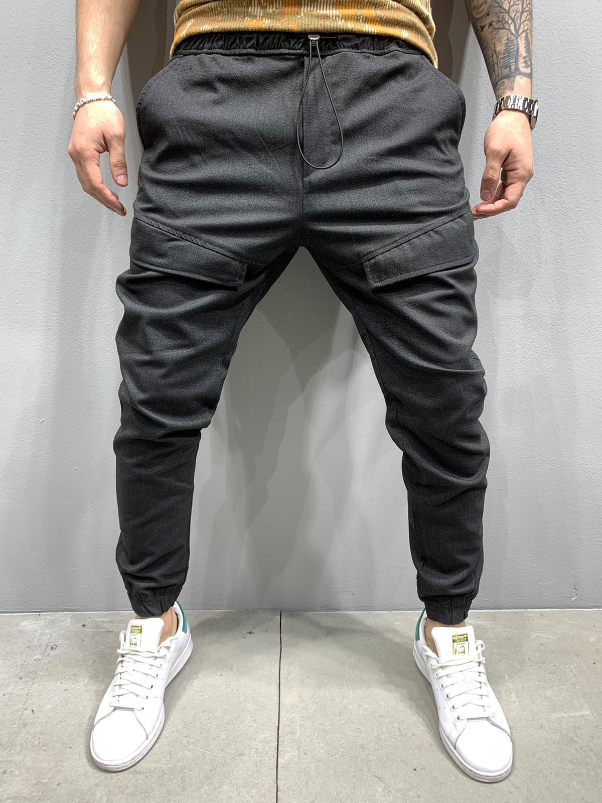 black cargo joggers mens