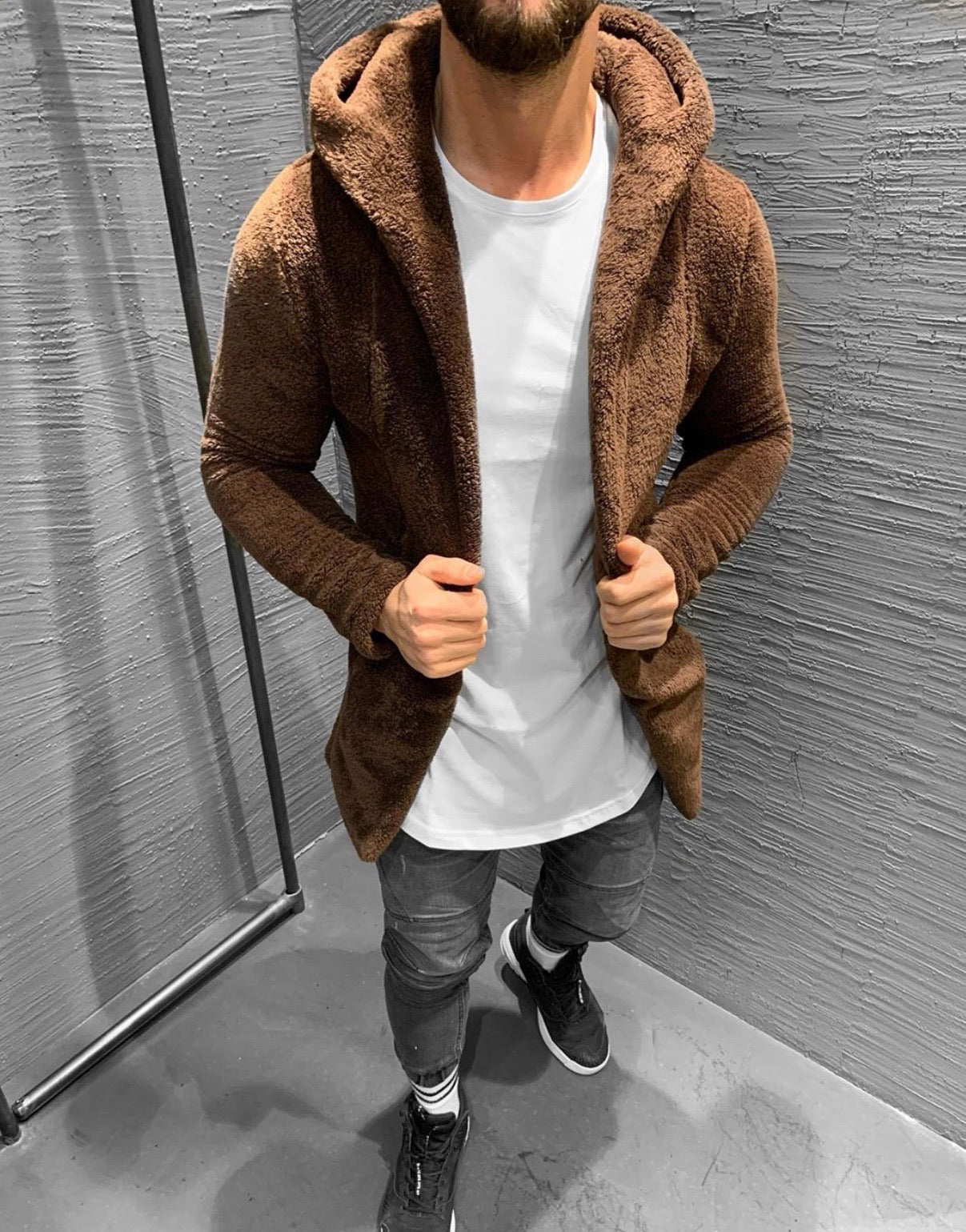 mens brown hoodie