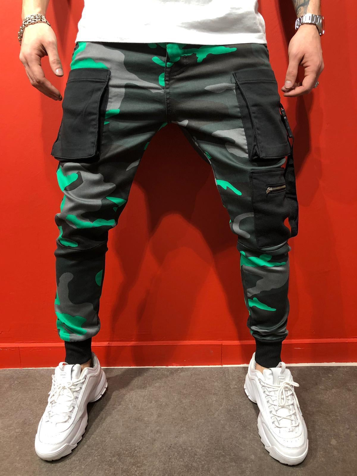 mens green jogger pants