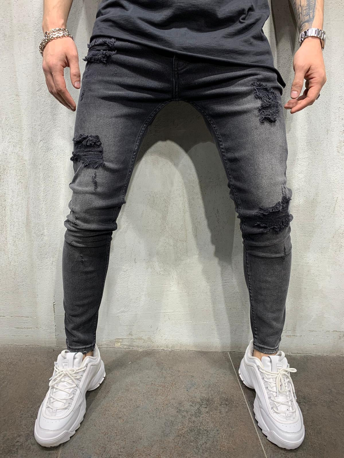 washed black jeans