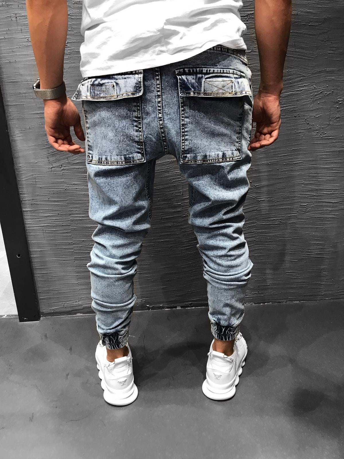 ripped jean joggers