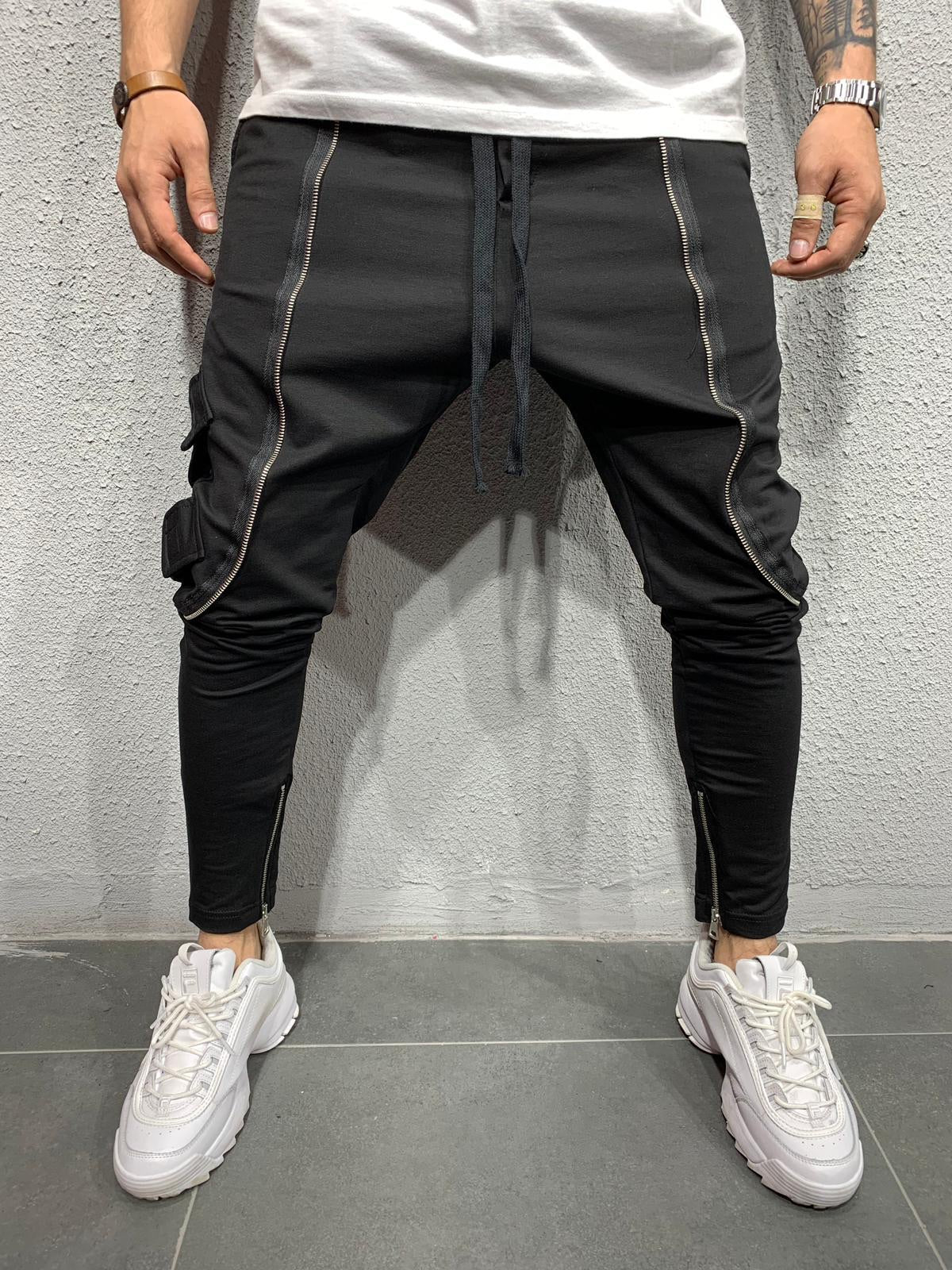 mens jogger pants with zippers