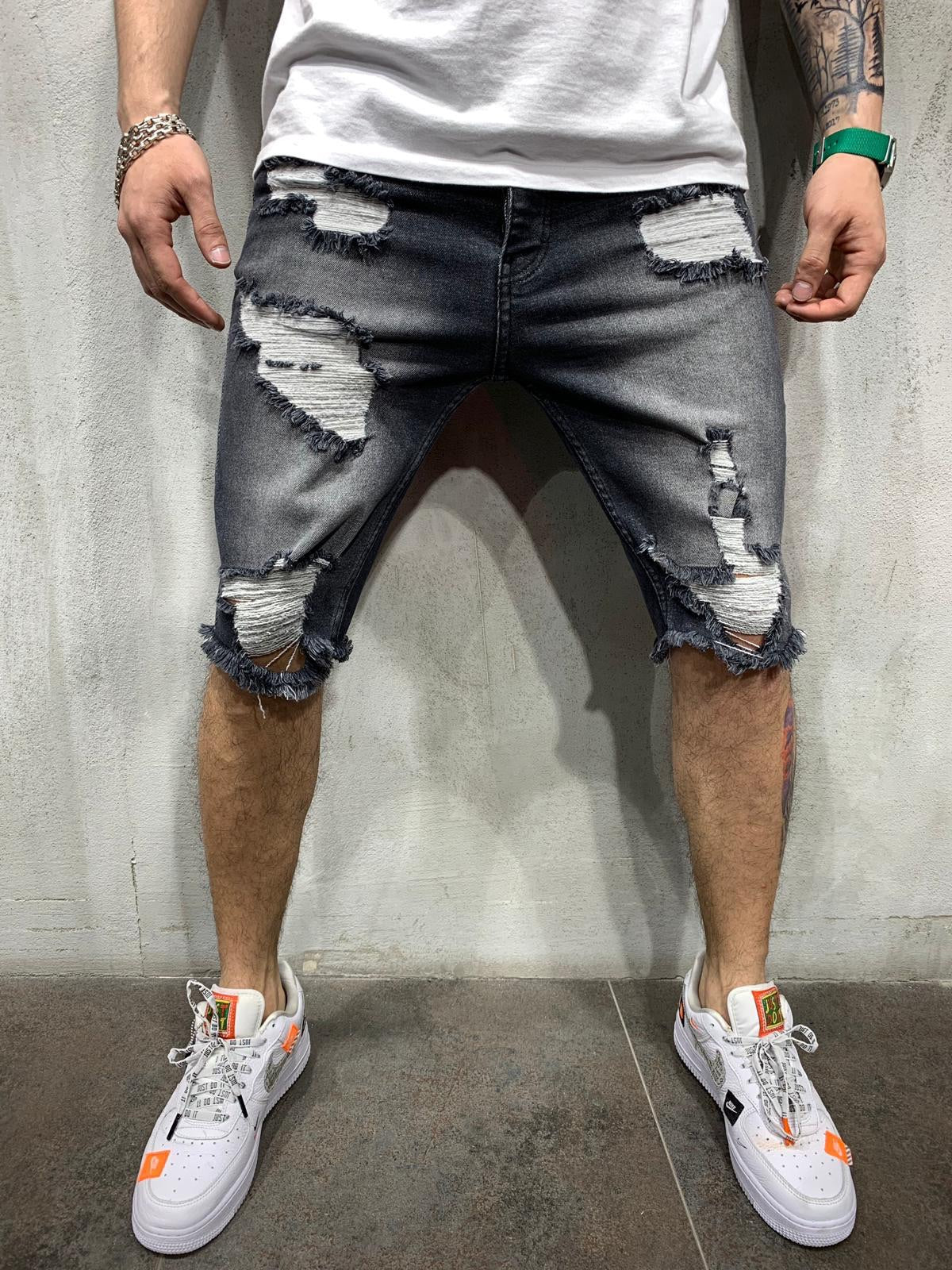 long jean shorts mens