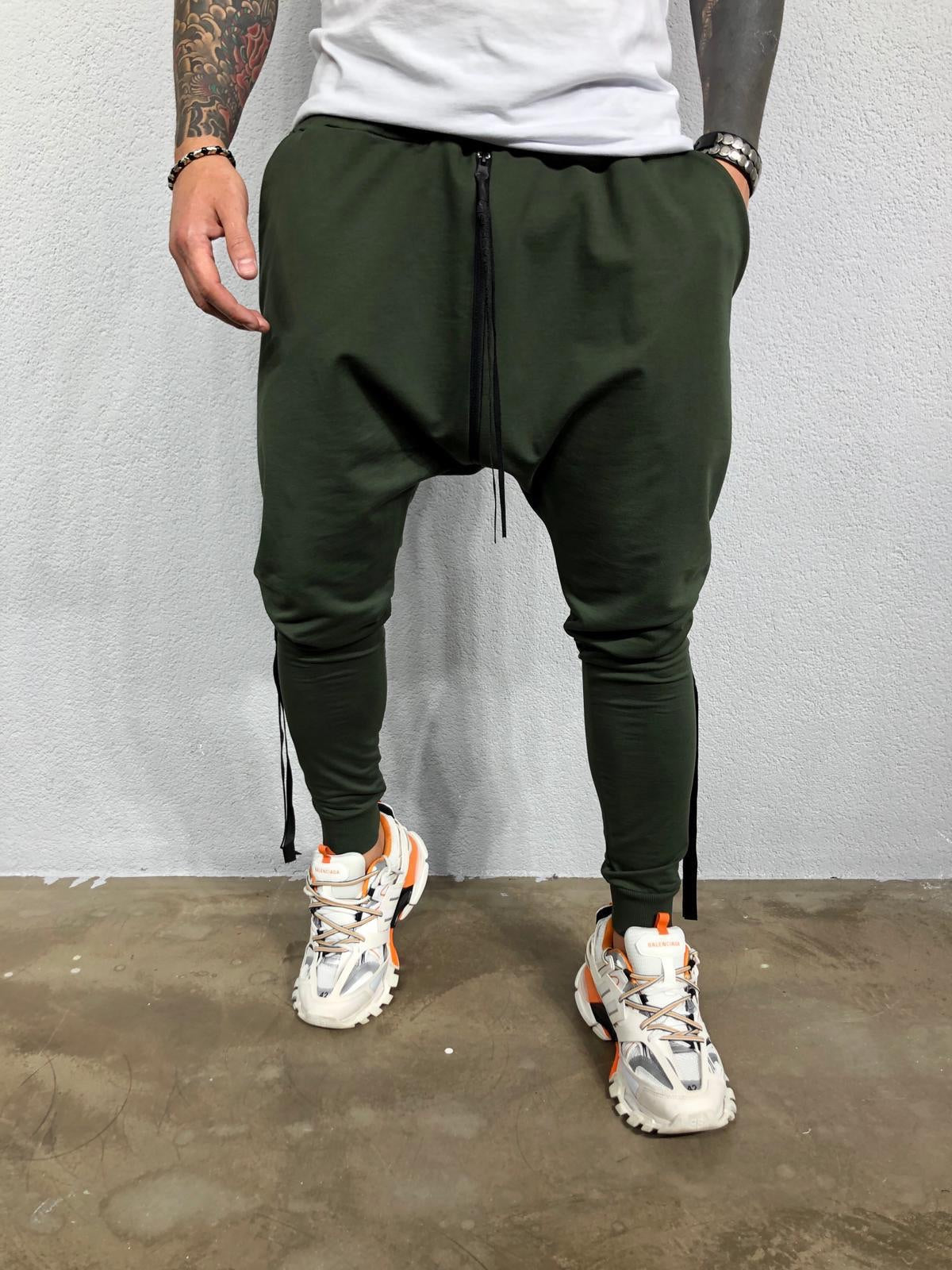 mens joggers with ankle zip