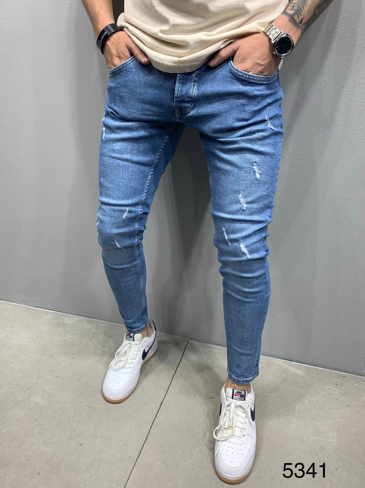 Sneakerjeans Blue Skinny Ripped Jeans AY919 | Sneakerjeans