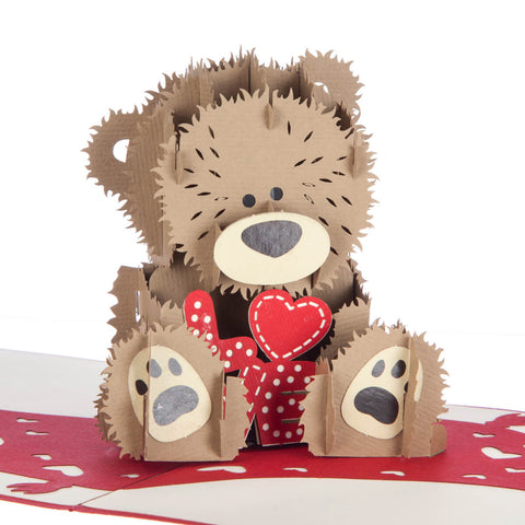 Love Teddy Bear Pop Up Card for Valentines Day by Cardology