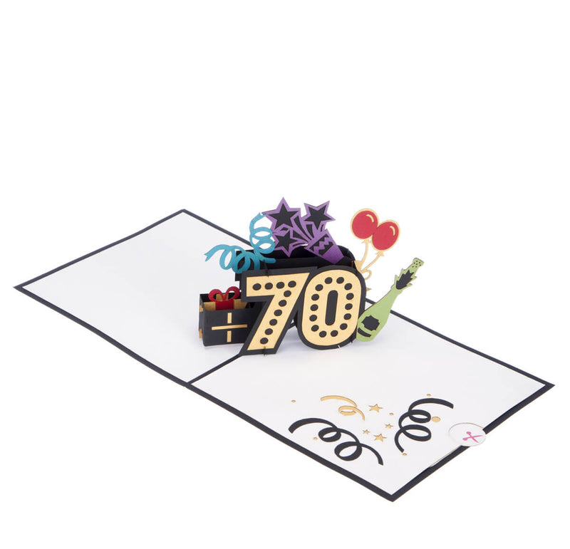 70th birthday pop up card template free download