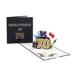 70th birthday pop up card template free download