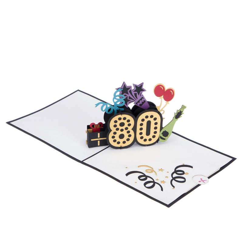 80th Birthday Pop Up Card, 80th birthday card | cardology.co.uk – Cardology