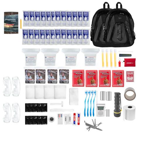 Complete 72 Hour Survival Kit - 2 Person Survival Kits, Deluxe Bug Out Bag,  Emergency Bugout Backpack for Floods, Blackout, Disaster Preparedness