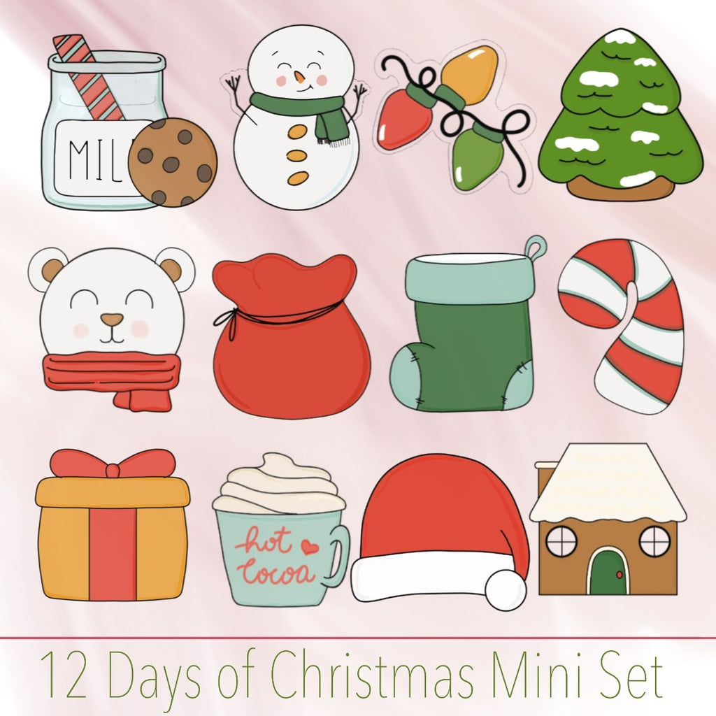 Classic Christmas 12 Mini Advent Calendar Cookie Cutter Set