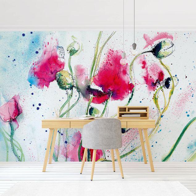 Painted poppy Mural