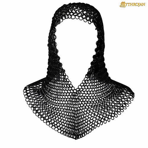 Mythrojan Chainmail Shirt with Coif Medieval Knight Armor Costume – Zi