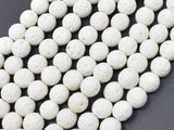 White Lava Beads, 8mm Round Beads, 14.5 Inch-BeadBeyond