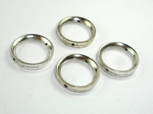 Metal Rings, Metal Spacer-Bead Frame, Zinc Alloy, Antique Silver Tone 10pcs-Metal Findings & Charms-BeadBeyond