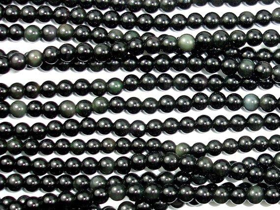 Rainbow Obsidian Beads, Round, 4mm-Gems: Round & Faceted-BeadBeyond
