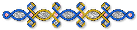 Two strand Celtic knot divider 02M0044-16 with arc style and folded ribbon style Celtic art.