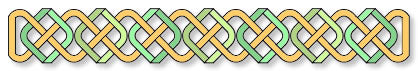 Four strand Celtic knot divider 04M0058-15 with arc style and folded ribbon style Celtic art.