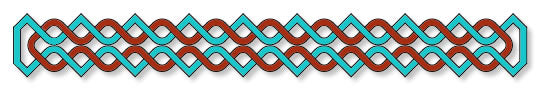 Four strand Celtic knot divider with chevron style and arc style Celtic art.