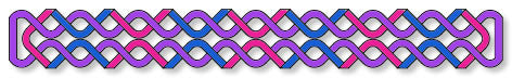 Four strand Celtic knot divider 04M0094-17 with arc style and folded ribbon style Celtic art.