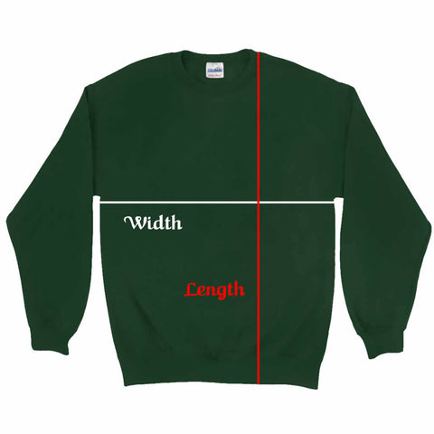 Celtic knotwork sweatshirt sizing guide.