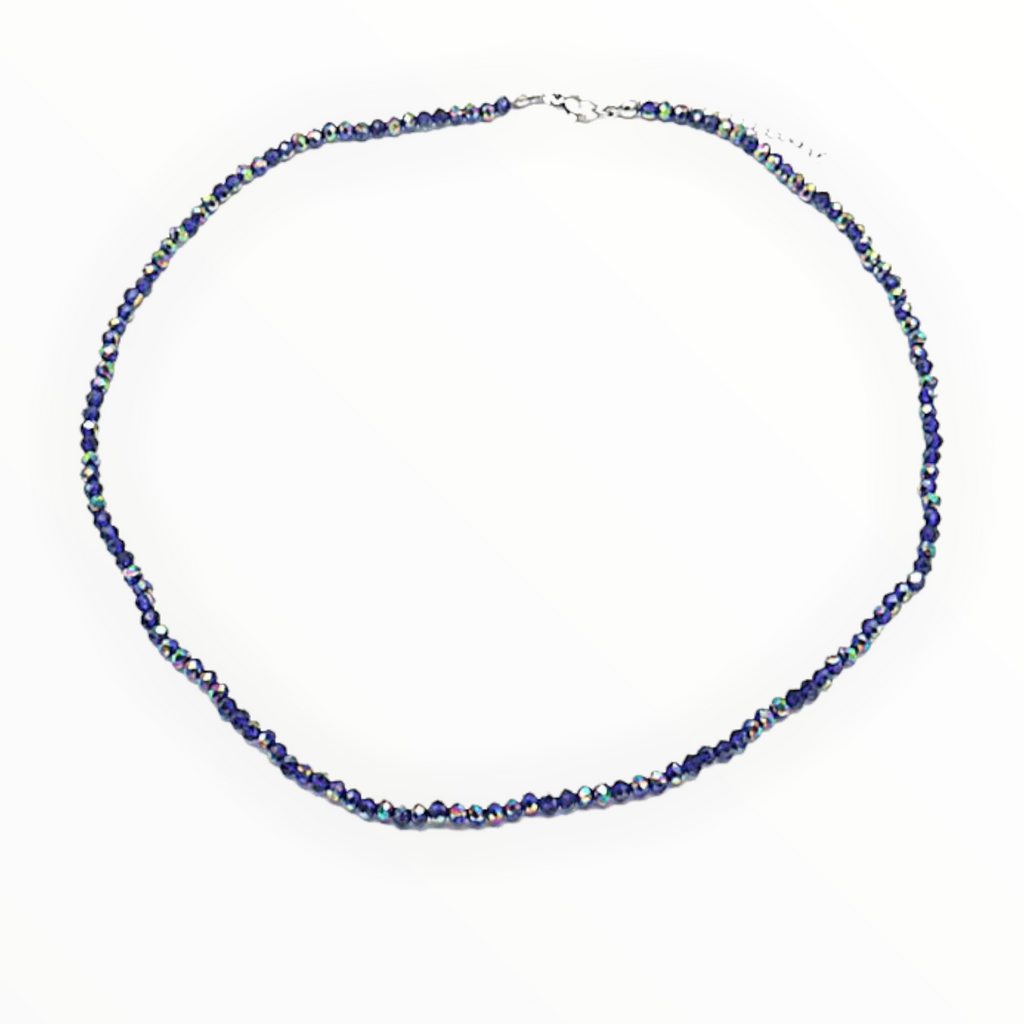 Facet beads blauw korte met kraaltjes | HAIRPIN.NU