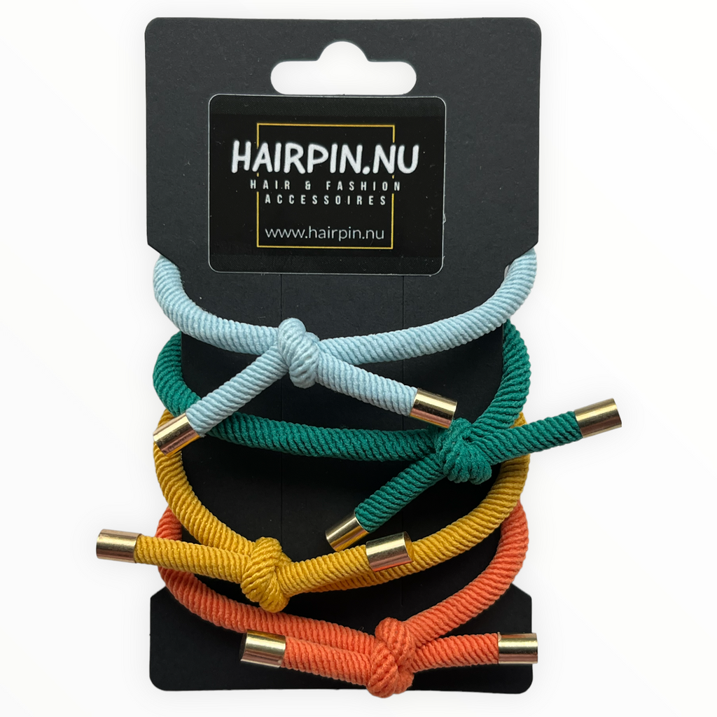 Doorweekt Wiegen marionet Haarelastiekjes - Armbandjes met knoop 4 stuks groen | HAIRPIN.NU